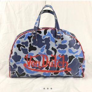 Vintage Y2K Von Dutch blue camo bowling bag